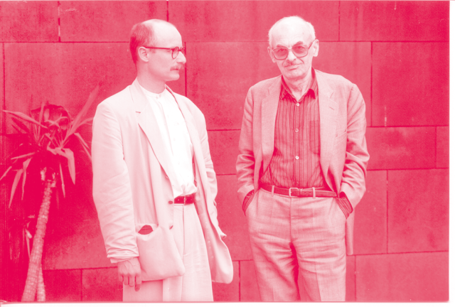 Bulat Okudshawa (r.) mit Ekkehard Maaß in München 1990