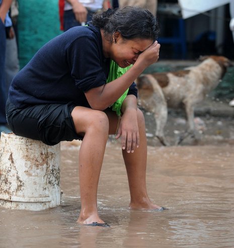 Entsetzen in der honduranischen Hauptstadt Tegucigalpa über die Ausmaße der Flut Foto: AFP