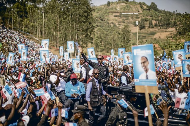 Ruandas Präsident Paul Kagame bei einer Wahlkampfveranstaltung in Gakenke