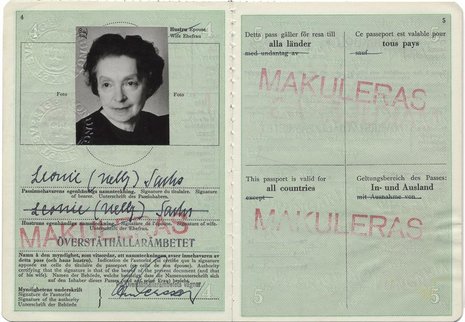 Nelly Sachs' schwedischer Pass, 1960