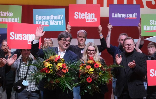 Das im Vergleich zu anderen Parteien eher unbekannte Spitzenduo der sächsischen Linken aus Stefan Hartmann und Susanne Schaper.