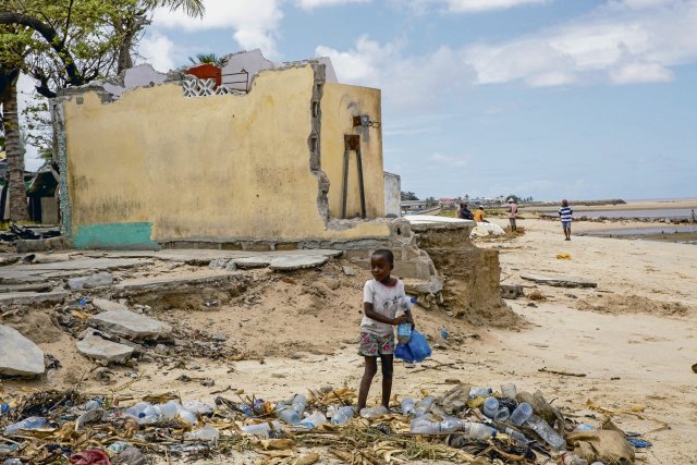 Das Wohnviertel Prada Nova in Beira, Mosambik, wurde 2019 durch ...