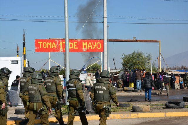Mitte Mai rückte die chilenische Polizei an, um die besetzte Sie...