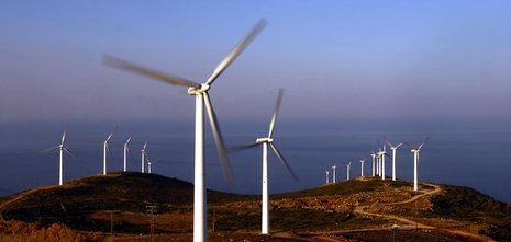 Windfarm auf der Insel Evia Foto: AFP
