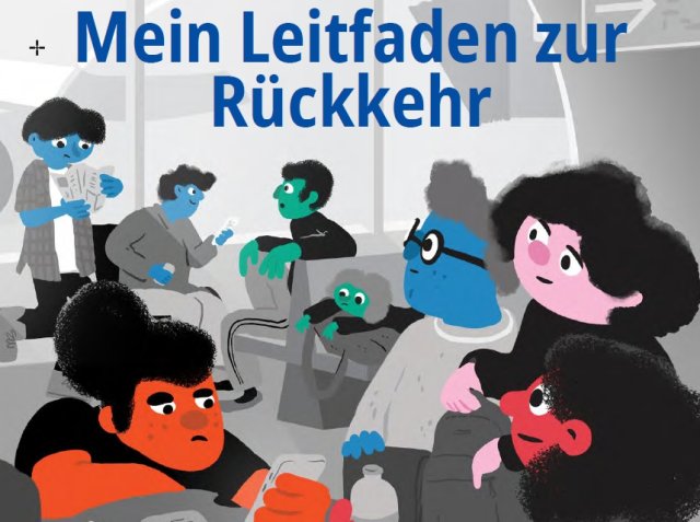 In der Version für Jugendliche sind die Gesichter der Menschen in unrealistischen Farben und mit Afrohaar dargestellt.
