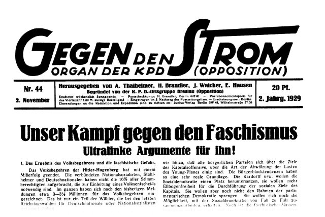 Die Zeitschrift »Gegen den Strom« der KPDO