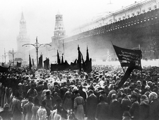 Begann die autoritäre Misere nach seinem Tod? Lenins Beerdigung 1924 in Moskau.