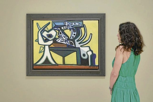 Der Malstil von Farah Atassi (oben) und von Óscar Domínguez (unten) weist nicht von ungefähr Ähnlichkeiten zu den Werken von Picasso auf.