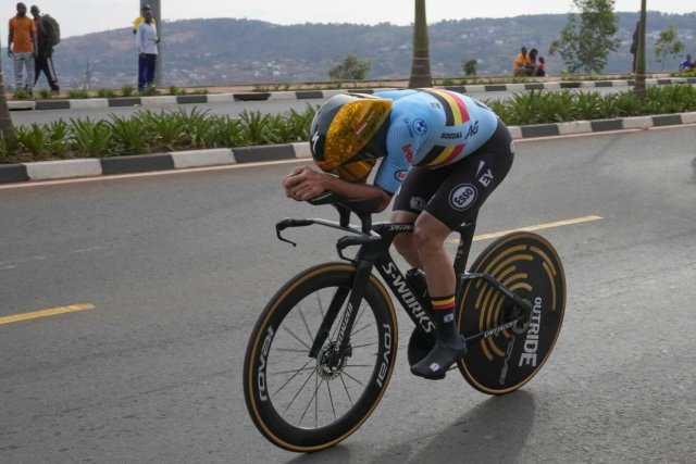 Zum dritten Mal Weltmeister: der Belgier Remco Evenepoel beim Einzelzeitfahren