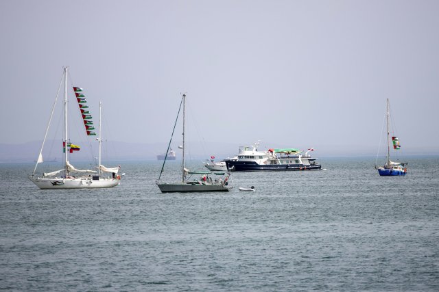 Schiffe der Global Sumud Flotilla auf dem Weg nach Gaza.