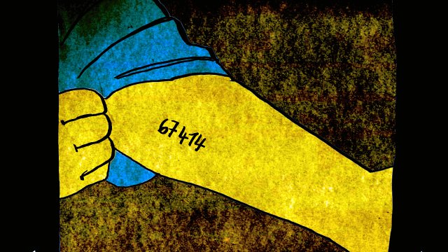 Filmaufnahme von der Befreiung des Vernichtungslagers Auschwitz aus dem Russischen Staatlichen Archiv für Film- und Fotodokumente.