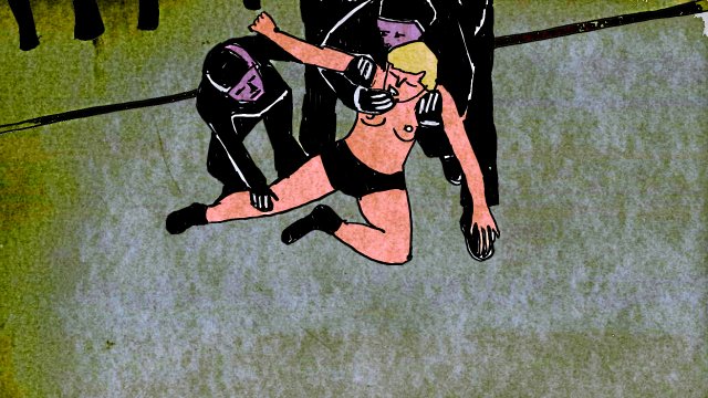 Femen-Aktivistinnen demonstrieren fast nackt vor dem Elysée-Palast in Paris gegen die hohe Zahl von Femiziden.