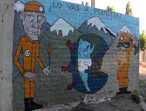 &#187;Willst Du das zulassen?&#171; Wandbild gegen die Gletscherzerst&#246;rung durch den Bergbau in Argentinien