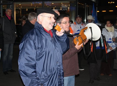 TRANSNET-Vorsitzender Alexander Kirchner am 26. Oktober beim Warnstreik der in K&#246;ln