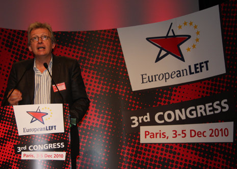 Der neue EL-Vorsitzende Pierre Laurent auf dem Kongress in Paris