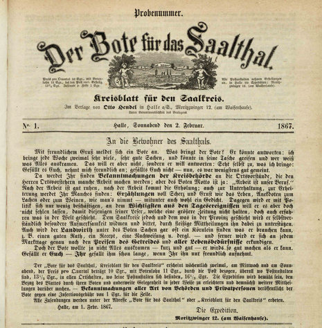 Zeitungs-Probenummer von 1867 entdeckt