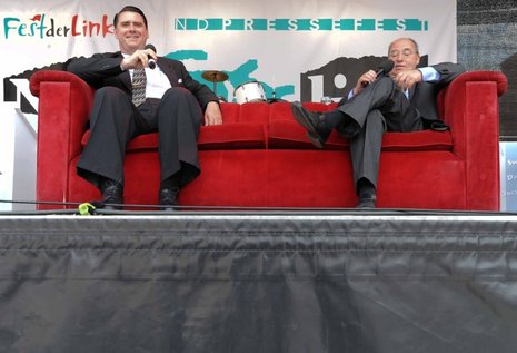 Andrej Hermlin beim ND-Pressefest am 28. Mai auf der Roten Couch bei Gregor Gysi: Wir dokumentieren das Gespräch in Auszügen.