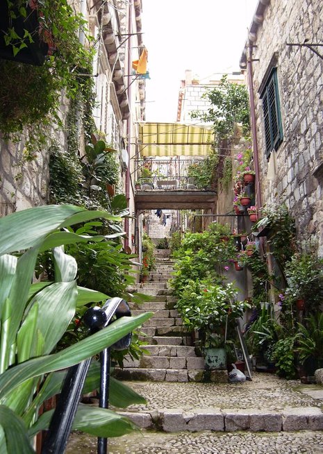 Jede Treppe, jeder Sims wird durch Blumen- und Pflanzenpracht zum Blickfang.