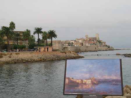Der Hafen von Antibes im Original und wie Eugène Boudin ihn 1893 malte