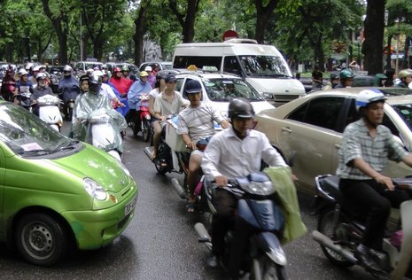 Der tägliche Verkehrsstau in Hanoi