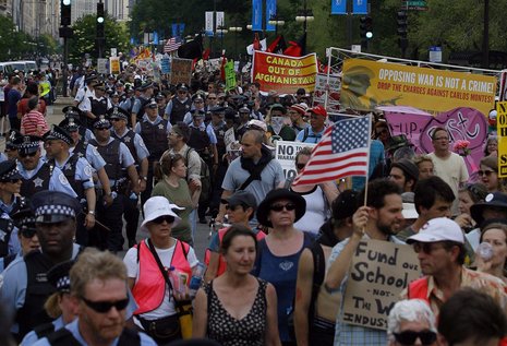 Massenprotest in Chicago
Foto:dpa/John Smierciak