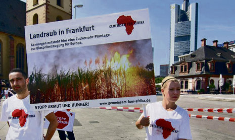 Protest gegen Landraub am Wochenende in Frankfurt