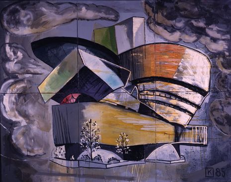 Martin Kippenberger: The Modern House of Believing or Not, 1985 (Öl auf Leinwand, 255 x 180 cm)