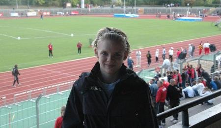 Die 17-jährige Sprinterin Nadja Bahl vom siegreichen Team der Sportschule Potsdam.