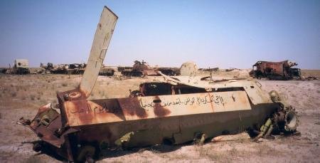 Von Uranmunition zerstörter irakischer Panzer