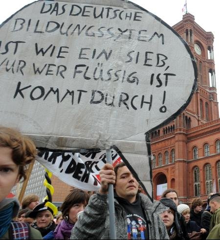 Studierende protestierten am Dienstag in Berlin.