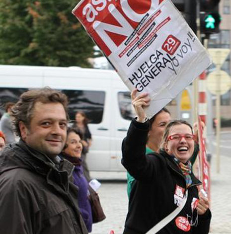 Demonstration gegen die Sparpakete in Br&#252;ssel