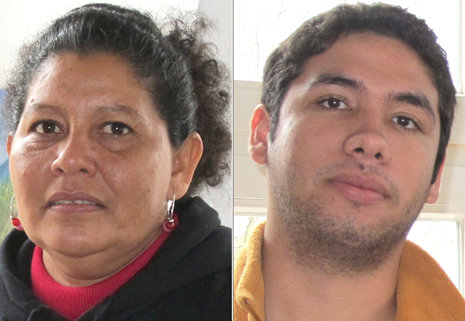 Carmen Rios und Camilo Navas von der Geschädigten-Organisation ANAIRC