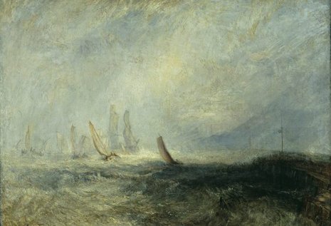William Turner: Fischerboote bringen ein man&#246;vrierunf&#228;higes Schiff in den Hafen von Ruysdael