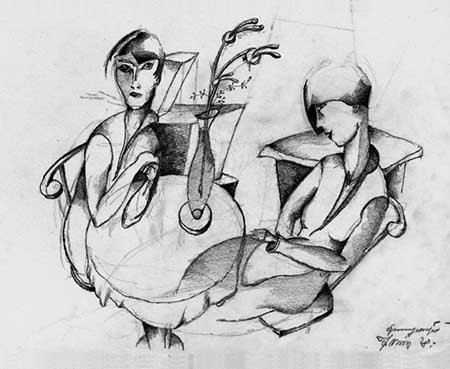 Egmont Schaefer: ohne Titel, Bleistiftzeichnung, 1928 Repro: Galerie