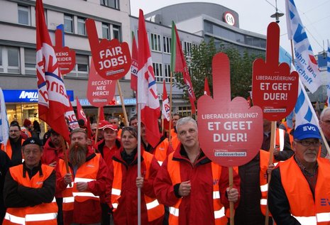 Nur im Saarland schlossen sich deutsche Gewerkschafter dem Europäischen Aktionstag an.