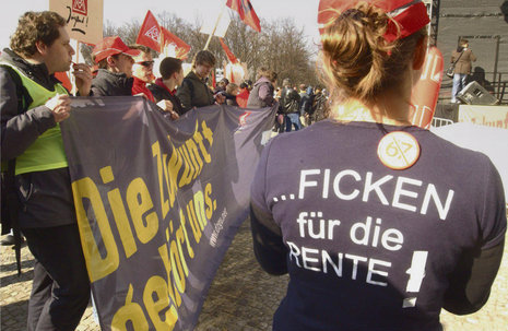 Kontinuierlicher Gewerkschaftsprotest gegen die Rente mit 67 und Sparpolitik: 2007, 2010, 2011