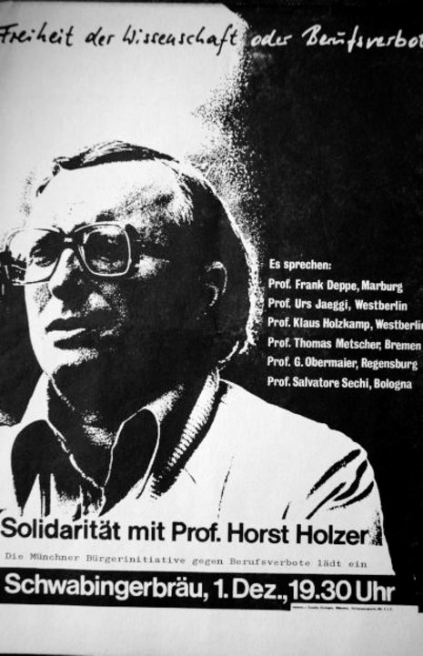 Aufruf zu einer Solidaritätsveranstaltung mit Horst Holzer in München im Dezember 1976.