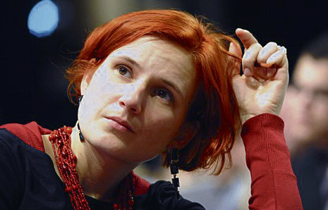 Katja Kipping, 34 Jahre,stellvertretende Vorsitzende der Partei DIE LINKE,
sozialpolitische Sprecherin und seit kurzem Mutter.