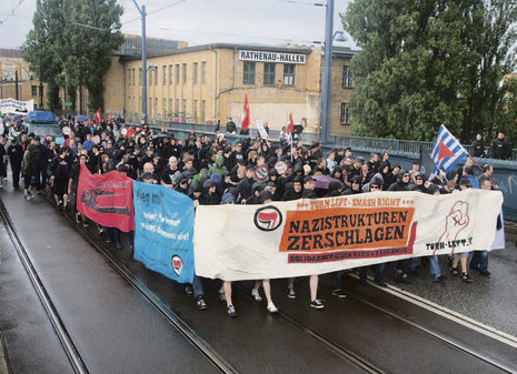 Demonstration gegen Nazis in Schöneweide